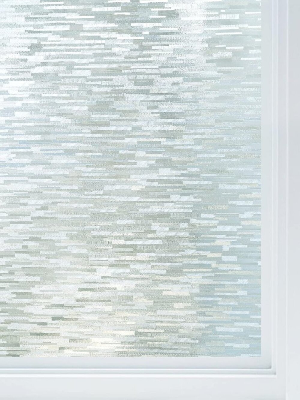 Window Privacy Film, Frosted Stripe Non-Adhesive, 17.5" x 78.7"